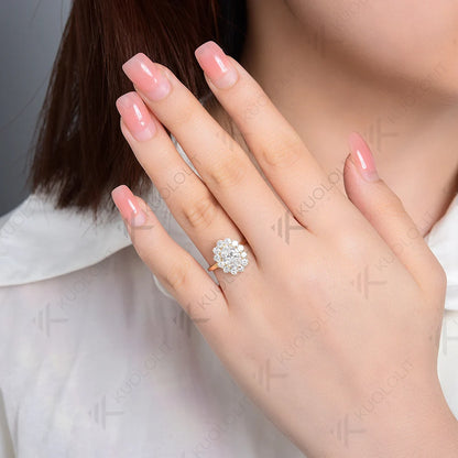 Kuololit IGI1.0CT Ovalschliff Laborgezüchteter Diamant-Verlobungsring für Damen Massiv18K14K10KDVS1DiamantenGelbgold als Weihnachtsgeschenk