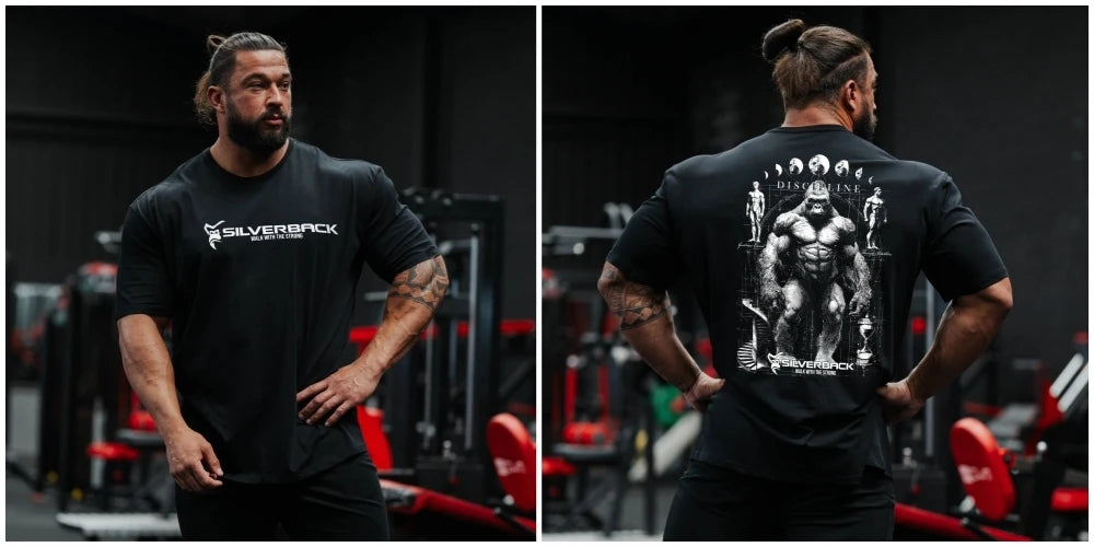 SILVERBACK Men's Oversized Gym Muscle Fitness T-Shirt