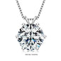 RAPRGOLD Certified 0.5-5ct Moissanite Pendant Necklaces S925 Sterling Silver Solitaire Necklace Chains For Women Jewellry Gifts