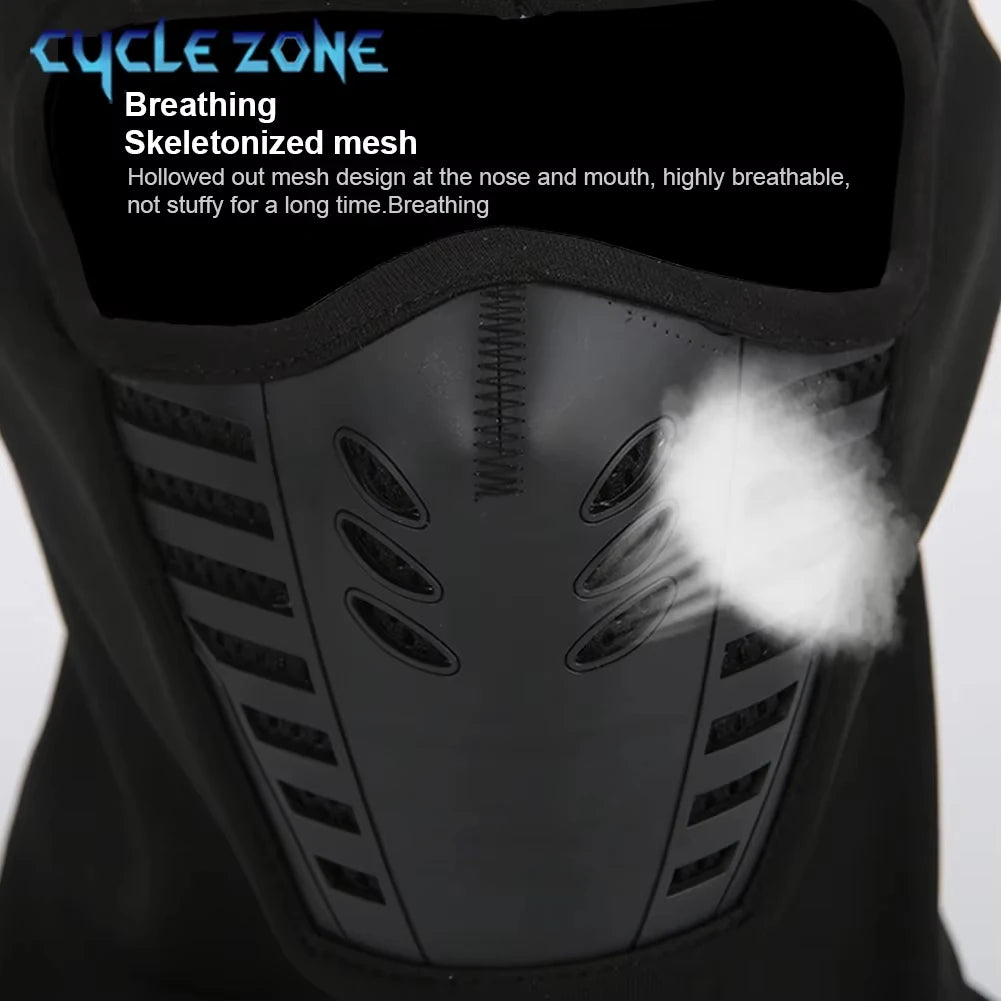 Winter Thermal Motorcycle Mask Windproof Balaclava Cap Face Cover Fleece for Ski Cycling Riding Warm Dustproof Full Face Mask