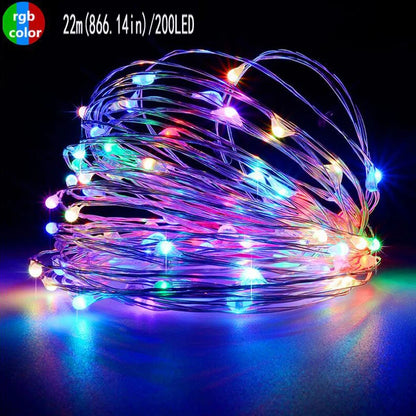 Solar Fairy Lights Garden String with 8 Modes Waterproof Copper Wire for Patio Yard Trees Christmas Party Garden OutdoorDecor