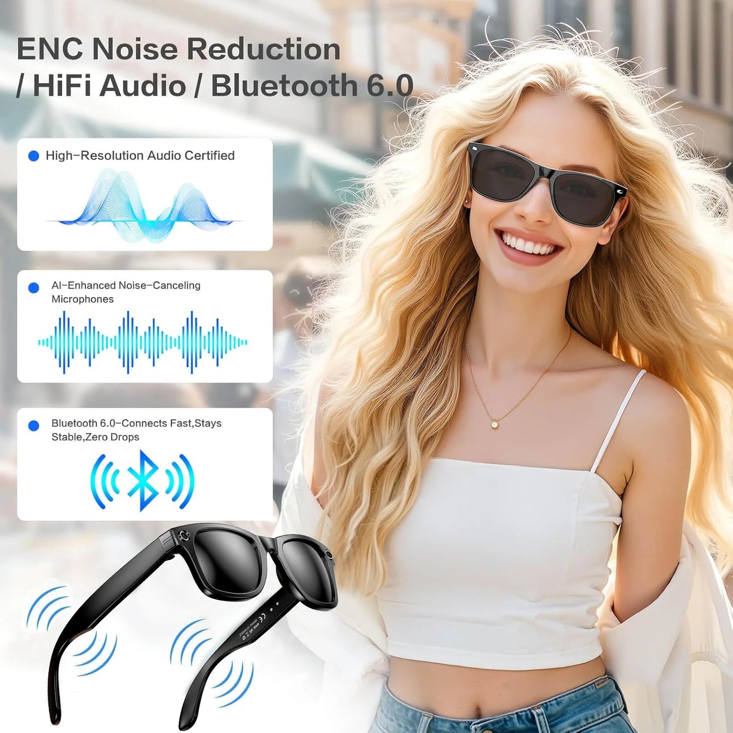 800W Camera AI Smart Translation Sunglasses – Waterproof, Color-Changing, Photo & Video