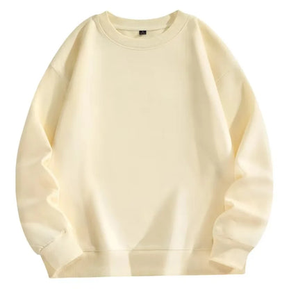 Trendiges vielseitiges Sweatshirt Herren einfarbig Herbst und Winter heiß begehrt schlicht und bequem Unisex Rundhals-Sweatshirt