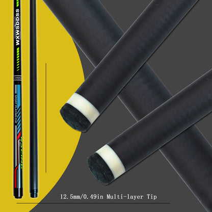 Premium Christmas Gift 12.5mm Carbon Fiber Pool Cue with Quick-Release Joint Professional Low Deflection Billiard Stick for Dad