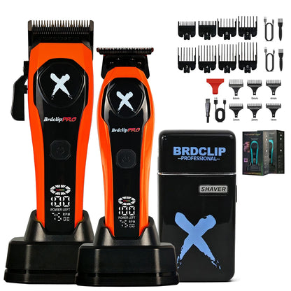 Bridclip Pro hair trimmer set with attachments on a white background