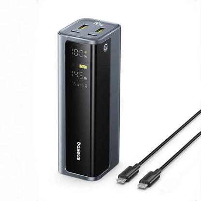 Baseus 145W Power Bank 20800mAh Dual USB A USB C PD 100W Fast Charging Digital Display Portable PowerBank for Laptop Phone Steam