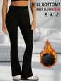 Women's Super Soft High Waisted Fleece Flare Leggings Tummy Control Soft Bootleg Bootcut Pants