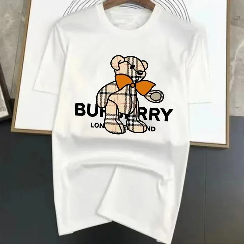 Herren lässiges klassisches bedrucktes Kurzarmshirt, modisches Baumwoll-T-Shirt mit Rundhalsausschnitt