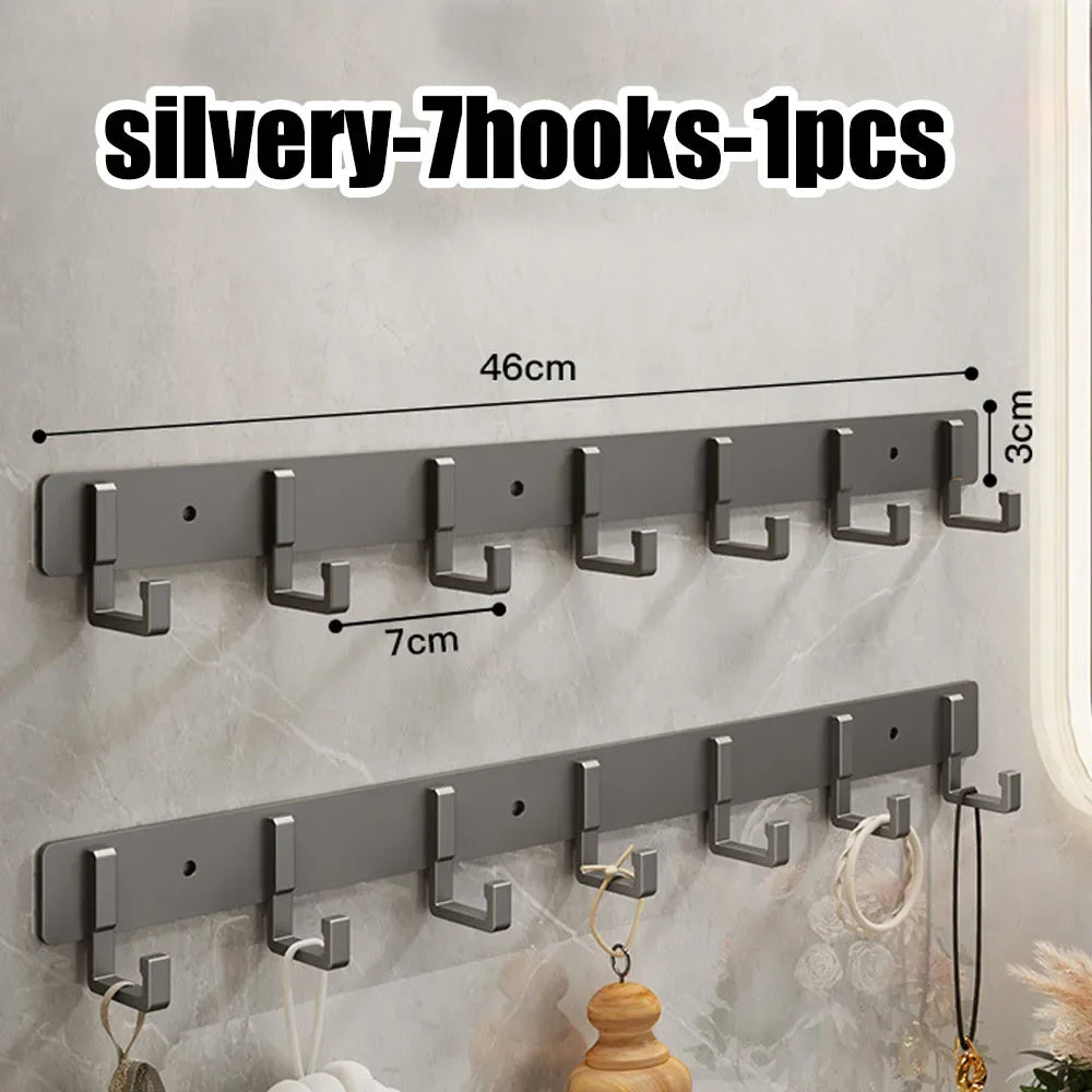Punch-free wall-mounted living room clothes hanger load-bearing hook towel bathroom wall strong adhesive hanger