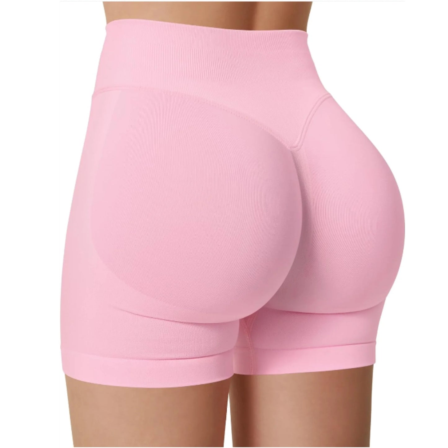 Women's Summer High Waist Yoga Shorts | Solid Color Running Fitness