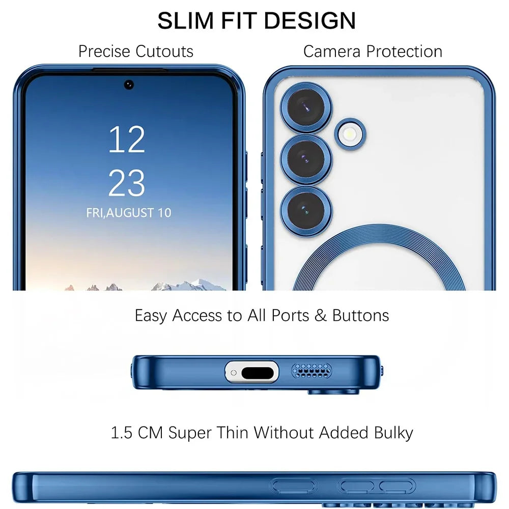 Phone case with slim fit design features on a white background