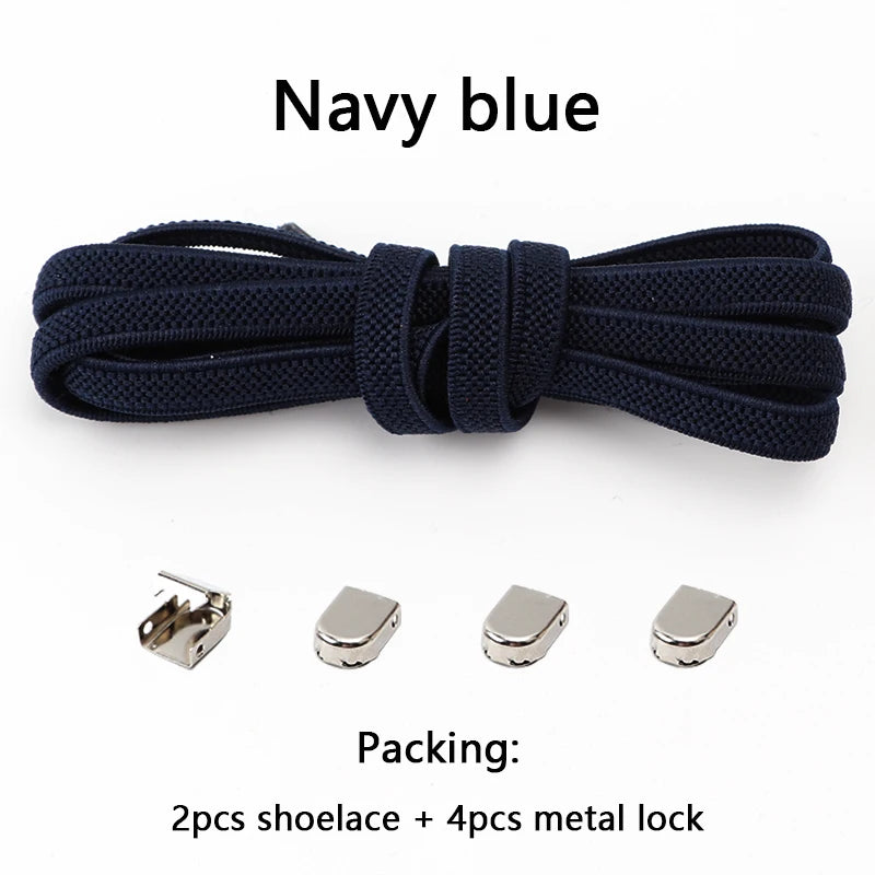 Gummiband-Schnürsenkel ohne Binden, Einheitsgröße für Erwachsene und Kinder, Sportschuh-Schnürsenkel, schnürsenkellos, flach, dehnbar