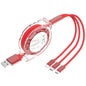 3-in-1 Retractable Data USB Cable Fast Charging For iPhone Type-C Micro USB For Android Xiaomi Huawei Samsung USB Charger Wire