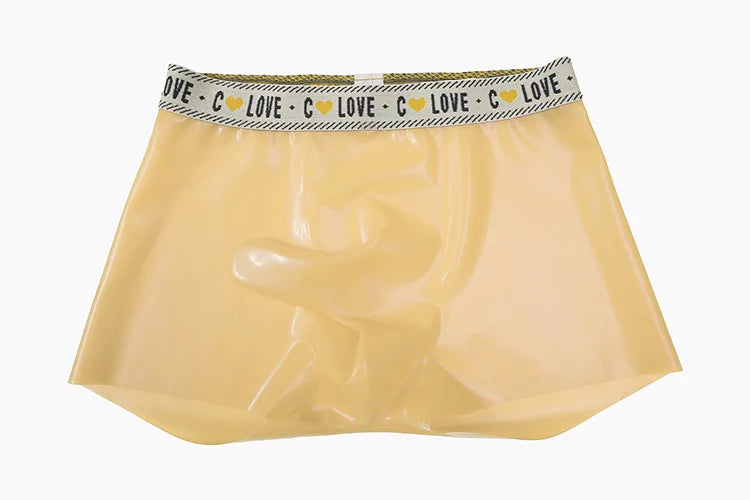 Herren Fetisch Latex Höschen Gummi Boxershorts Peniskondom Unterwäsche Kondom Cock Pouch Shorts Sexy Unterhosen für Herren