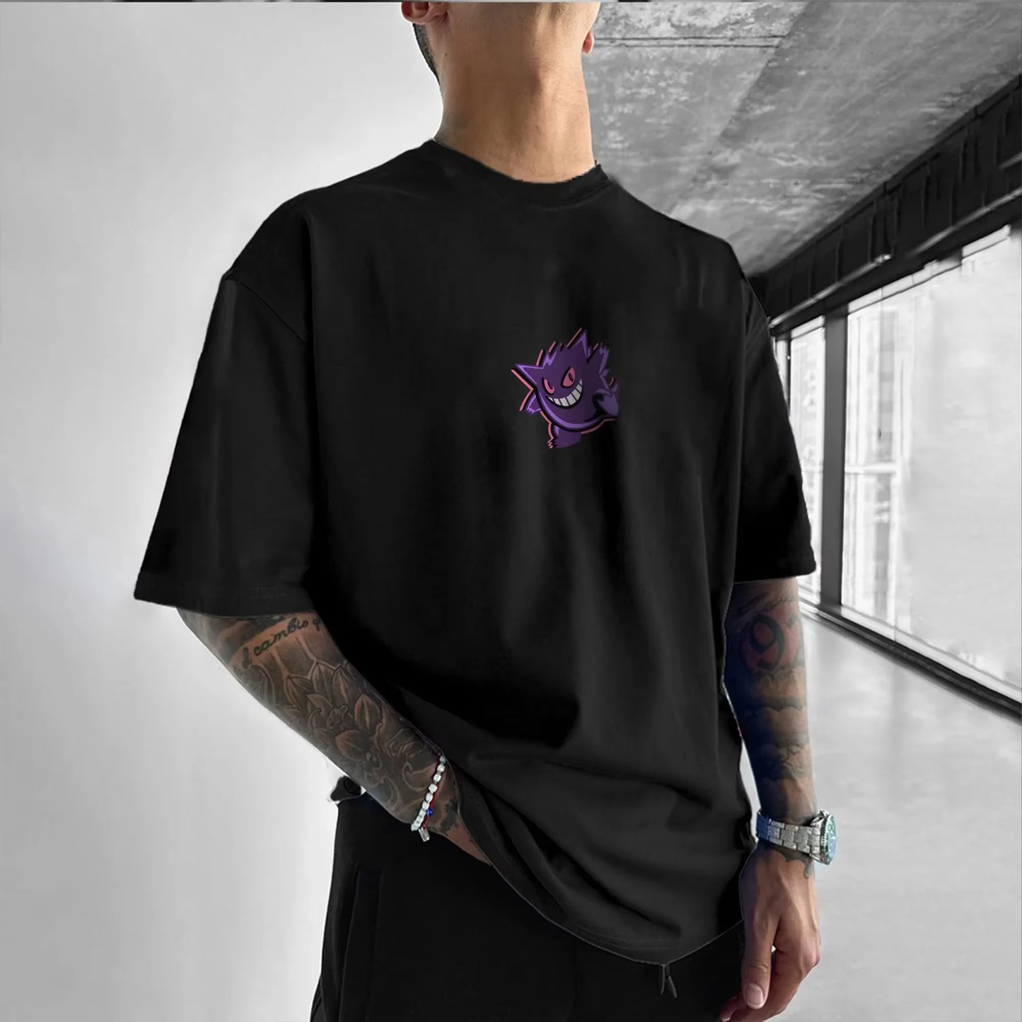 Pokémon Anime Peripheral T-shirt 2025 Summer New Men's and Women's Street Loose Casual Large Harajuku Parent-child Outfit Top