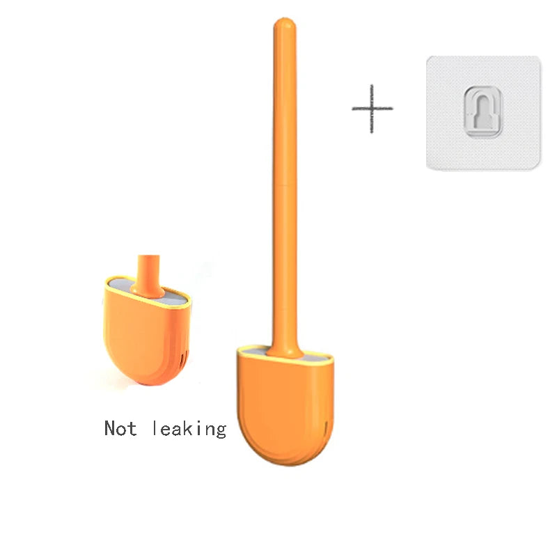 Wall Hanging Silicone Toilet Brush with Holder
