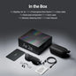 RayNeo Air 2s packaging with accessories on a dark background