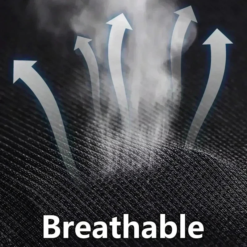 Text 'Breathable' with arrows on a textured surface