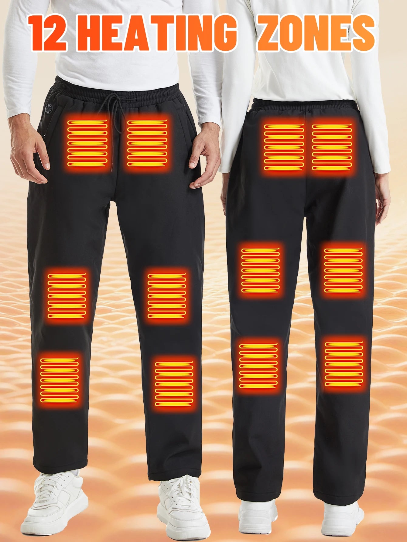 USB Electric Heated Winter Pants Thermal Hiking Ski Sports Warm Wearable Heating Technology for Outdoor Camping Trekking