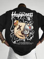 2025 New Men's Personalized Graffiti Bear Letter Printed Breathable and Comfortable Round Neck T-shirt Outdoor High Street Top