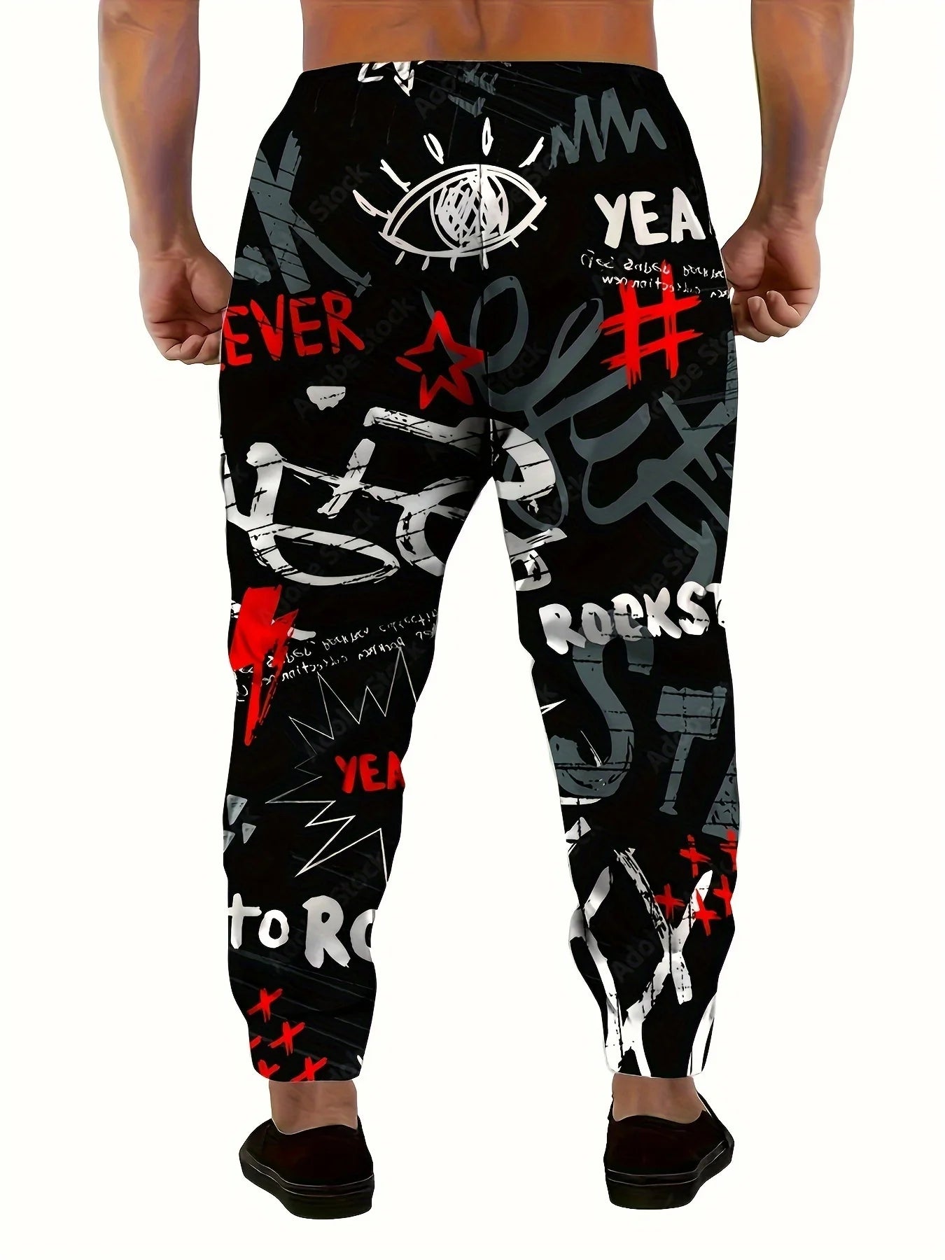 The new men's trousers for Spring and Autumn 2025 are comfortable soft and casual featuring roller skating letter prints