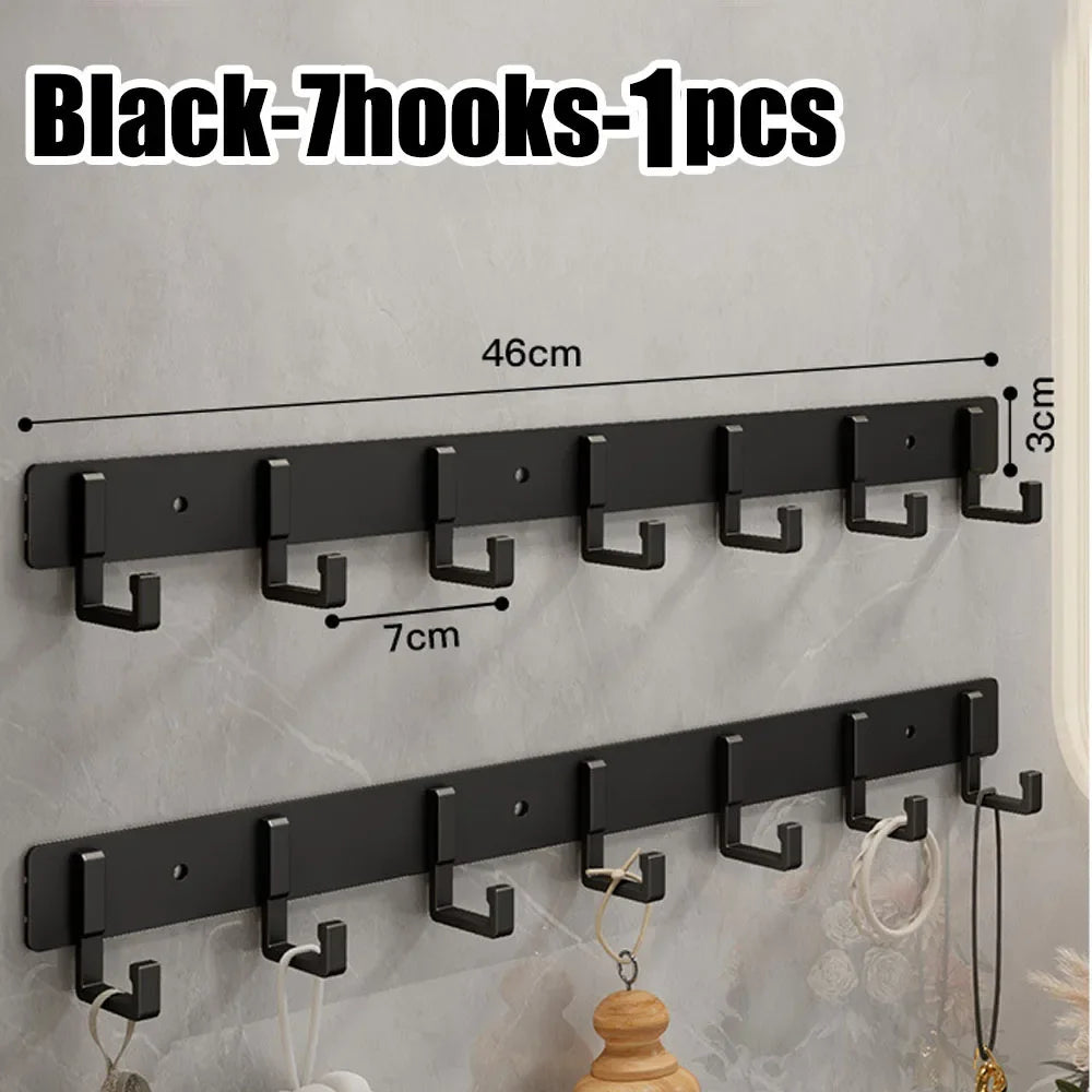 Punch-free wall-mounted living room clothes hanger load-bearing hook towel bathroom wall strong adhesive hanger