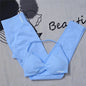 2Pcs Women's Gym Yoga Set Seamless High Waist Leggings Sports Bra Top Workout Outfit Fitness Activewear Running Training Clothes