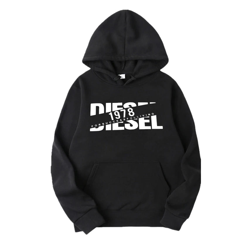 2025 Autumn and Winter Casual Loose 100_ Cotton Printed Sweater Hoodie with Classic Print Fashion Summe Men's Oversized Y2K