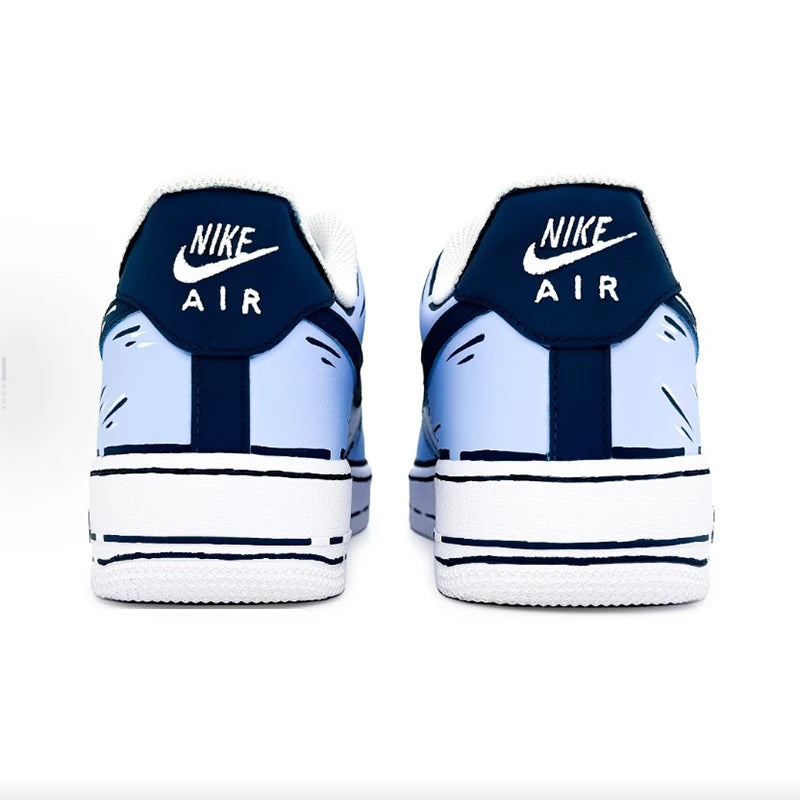 Custom Sneakers Nike Air Force 1 Romantic Dream Comic Style Messy Line Design Couple Matching Shoes Unisex  Skate Shoes
