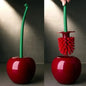 Cherry Shape Toilet Brush & Holder Set - Red