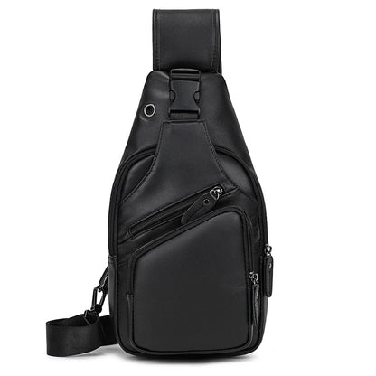 Men's Outdoor Leather Shoulder Sling Bag – Chest Pack & Crossbody