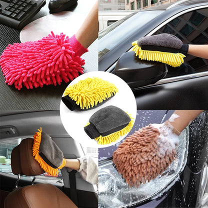 Chenille Microfiber Car Wash Gloves - Scratch Free