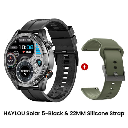 HAYLOU Solar 5 Sprachruf Smartwatch 1,58'' AMOLED Display 60Hz Smart Watch 24H Gesundheitsüberwachung Sport-Smartwatch für Herren