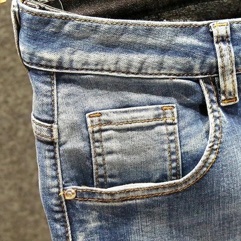 Straight Leg Stretch Denim Trousers Men's Casual Slim Fit Comfortable High Quality Jeans