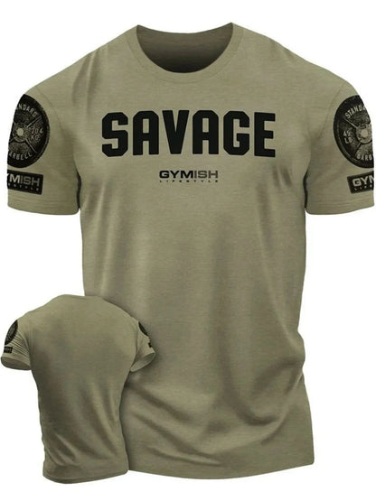 Summer new Adrenaline Power Workoout gym men's breathable round neck T-shirt high-quality letter printed casual top