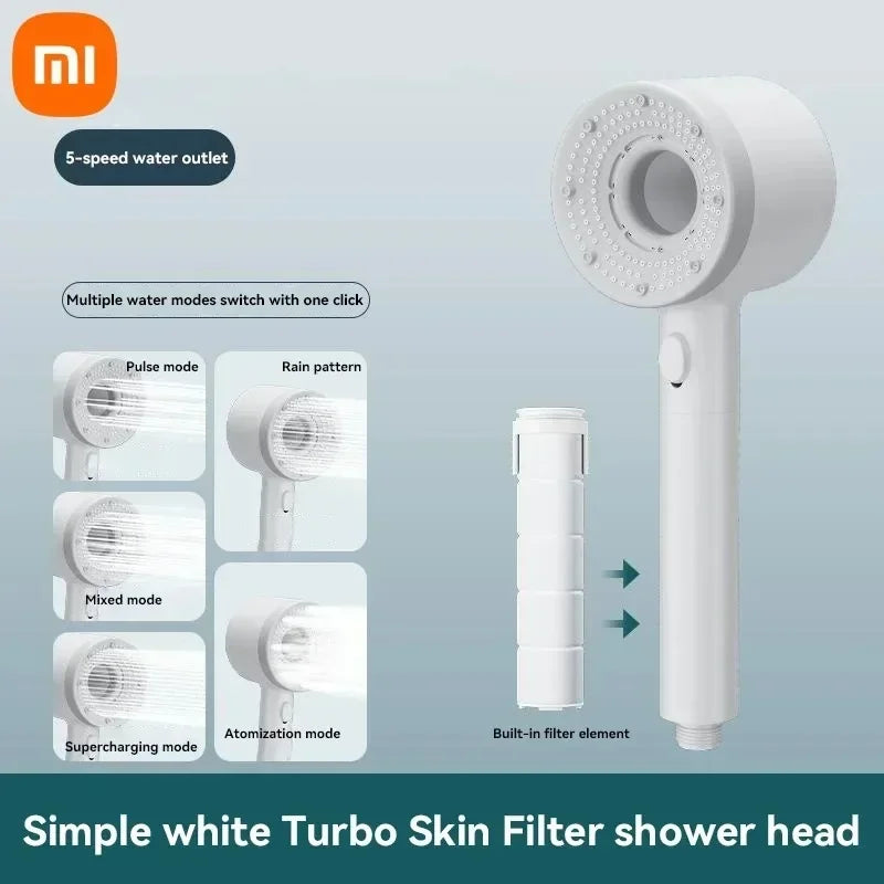 Xiaomi 5 Modes Shower Head High Pressure Showerhead Filter Rainfall Faucet Tap Bathroom Bath Home New Mijia Bathroom Accessories