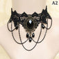 New Sexy Gothic Chokers Crystal Black Lace Neck Choker Necklace Vintage Victorian Women Chocker Steampunk Jewelry