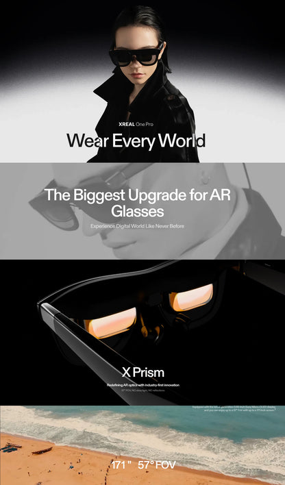 Xreal One Pro AR Glasses 57 FOV NO stray light NO reflections 3ms M2P Latency Glasses For Stream Deck 57-66 mm 66-75 mm IPD