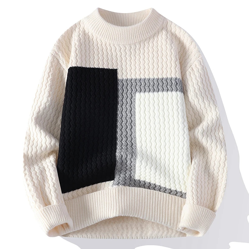 Twist Turtleneck Sweater Men Top Quality Mens Christmas Sweaters Thick Warm Handsome Pullover Man