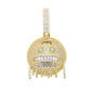 Gold pendant with gemstones on a white background