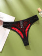 Sexy Damen G-String-Höschen Transparent Mid-Low Rise Damenunterwäsche Color-Block Damen Intimates Dessous