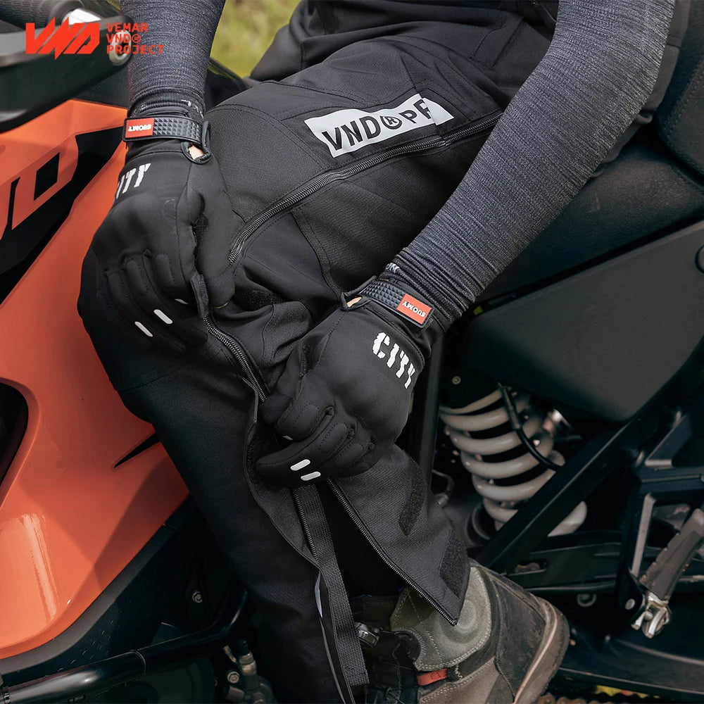 Winter Wasserdichte Motorrad Überhose Schnellverschluss Touring Motorradhose Herren Warme Winddichte Motorradhose CE-Knieprotektoren