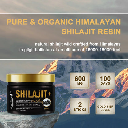 100 % reines Himalaya Shilajit mit über 85 Spurenelementen und Fulvosäure für mehr Energie, Ausdauer, Immununterstützung und Größenwachstum beim Mann