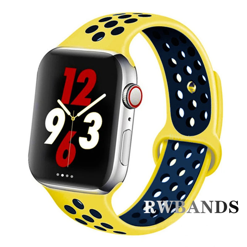 Sport Strap for Apple Watch Band 46mm 44mm 40mm 42-38-41mm 45mm Breathable Bracelet iWatch Series 10 9 8 7 6 SE 5 3 Ultra 2 49mm