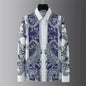 Luxury Printed Shirt Men's Long Sleeve Slim Casual Shirt High Quality Fashionable Popular Extra Large Size No-Iron Men's XS-6XL