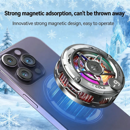Magnetic Phone Cooler Gaming Fan RGB Display