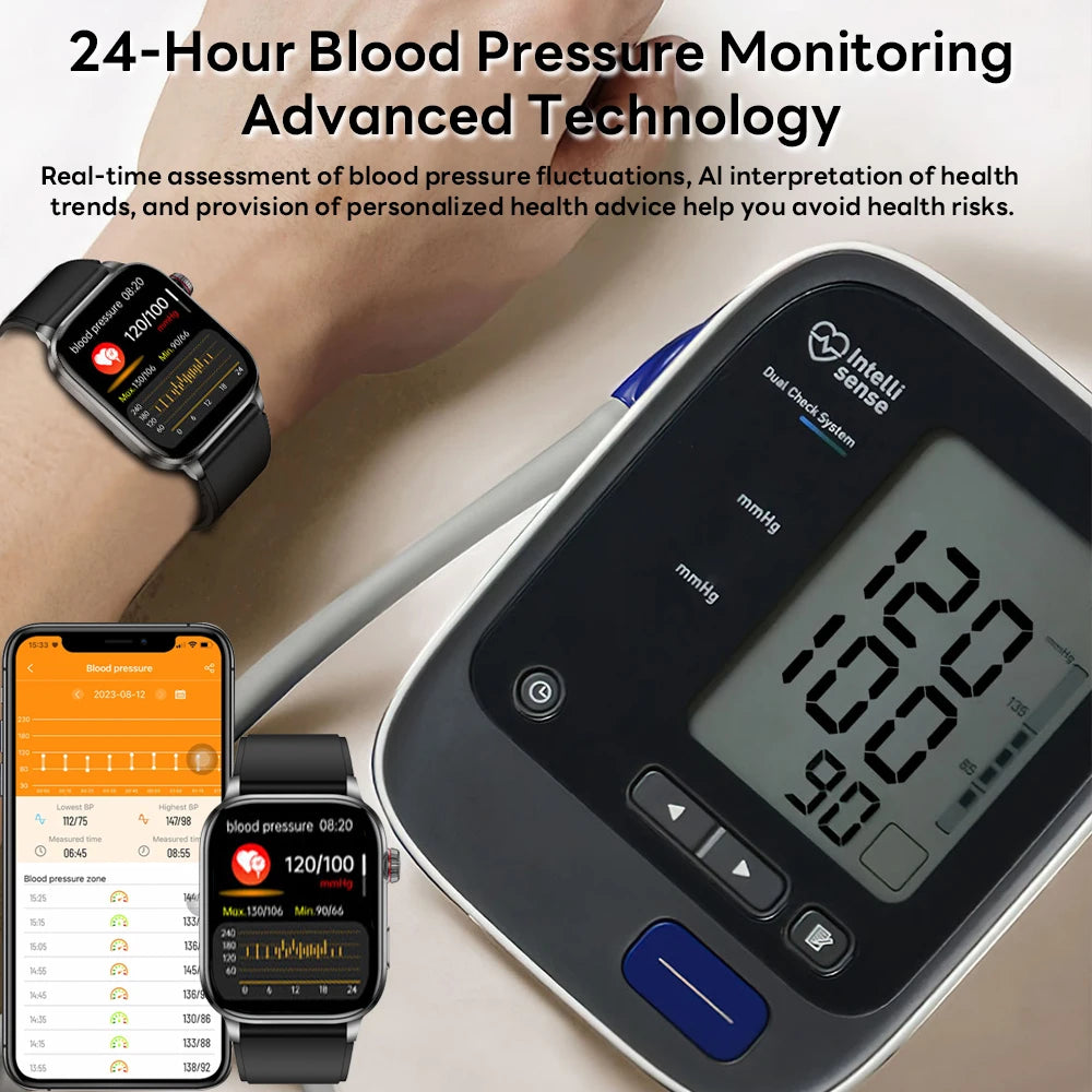 Laser Therapy Smart ECG Monitoring Uric Acid Blood Pressure Health Monitoring Bluetooth Call Smartwatch