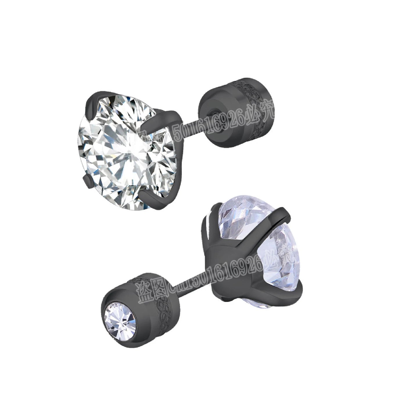 TOP 4 Color Titanium Steel Stud Earrings for Men Women CZ Zircon Screw Silver Black Rose Golden Earring Best Gift Jewelry
