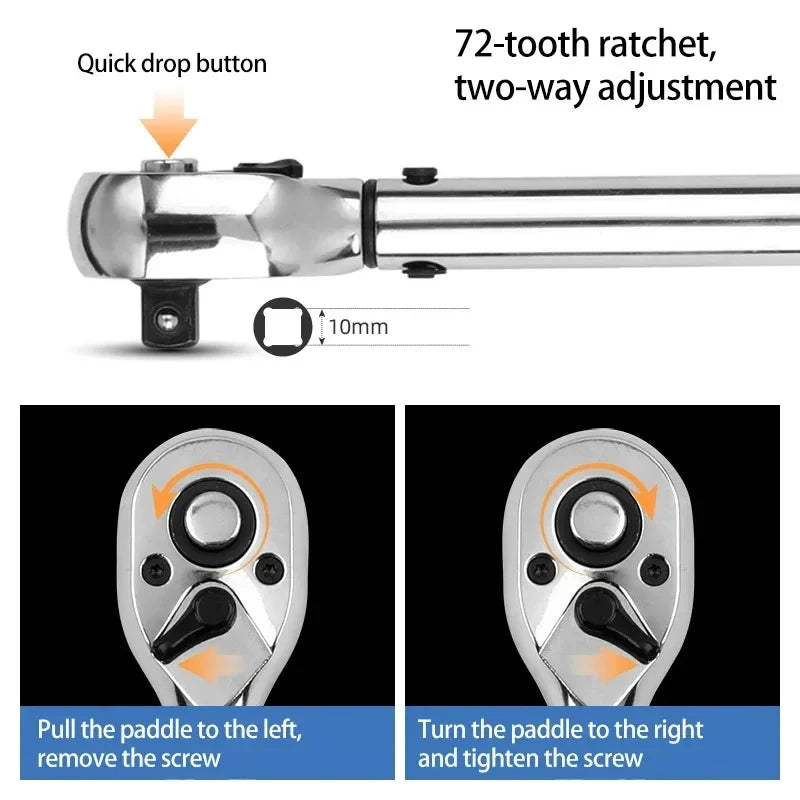 Ultra-Thin 3/8" Torque Wrench 10-60Nm Spark Plug Kit