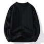 Men's Clothing Autumn Winter Flocking Solid Color Pullover Lantern Long Sleeve O-Neck Sweater Knitted England Style Stylish Tops